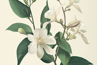 hand drawn botanical flower plants scientific illustration