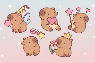 design a cute kawaii logo or anime mascot for your brand