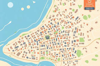 draw vector map, city map, site map, event map in illustrator