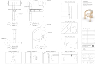 make 2d 3d joinery shop drawings for diy woodworking in cad, 3d sketchup models