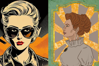 draw custom retro comic and vintage style illustrations for posters or tshirts
