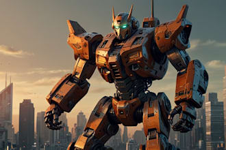 draw your mecha robot fanart or original in digital artwork