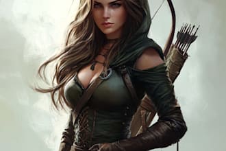 paint a character illustration in a fantasy world