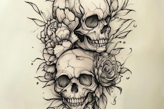 draw custom tattoo design, tattoo sleeve in your choice