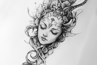 create custom tattoo design, tattoo sleeve for you