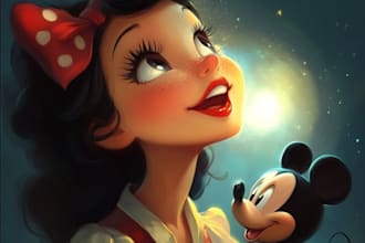 draw beautiful character with style like disney