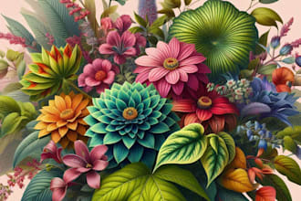do a beautiful vintage botanical illustration poster