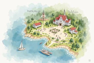 create a custom wedding map watercolor style