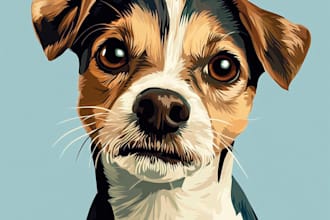 do dog, cat, any pet to vector portrait