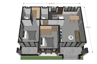 redesign countryside garden house,2d layout, house decor, exterior rendering