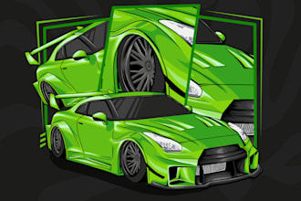 make your cool car into a high quality vector with 24 hours process