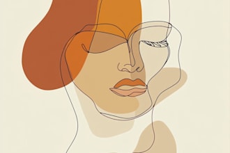 design abstract one line art with boho style in 24 hours