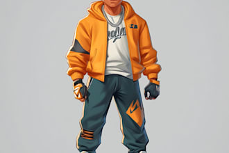 draw 2d character design or illustration