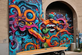 create custom graffiti art designs murals and wall arts