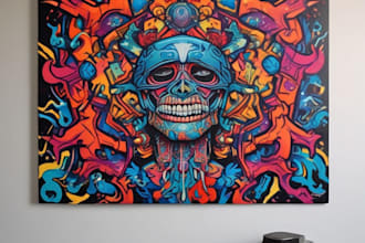make graffiti street art portrait collage