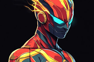 create an amazing superhero caricature character
