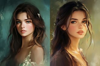 draw digital illustration, portrait, digital painting and any concept art