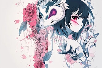 draw anime manga or japanese theme for your tattoo