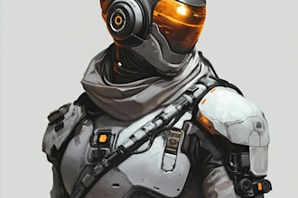 make sci fi character illustration or sci fi character art
