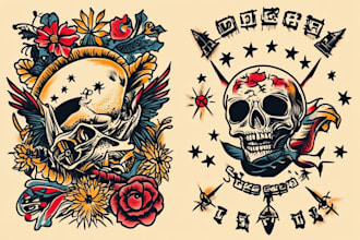 create old school or traditional tattoo design