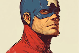 drawing custom superhero character in action
