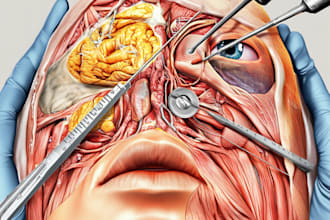 draw a realistic anatomical surgery medical illustration