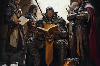 create a dnd party art and d and d character art