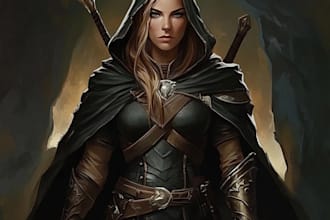 make a dnd party art and d and d character for you