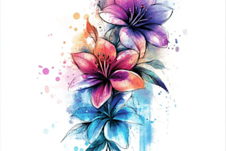 draw watercolor tattoo design
