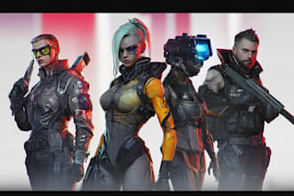 draw cyberpunk art anime illustration for you