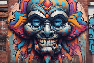 do illustration street art graffiti, abstract with my style