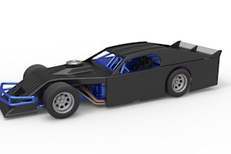model 3d printable modified stock car,hard surface cad design,race car miniature