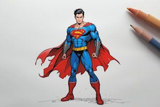 draw your superhero character in comic style