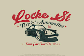 design awesome racing car, car wash vintage logo just in 12 hours