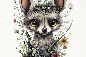 make animal or botanical unique illustration art