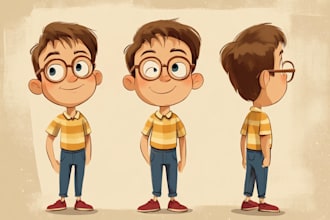 draw retro vintage illustration cartoon character