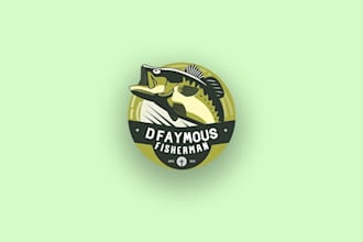 do a vintage fishing, hunting, mountain, and climbing logo