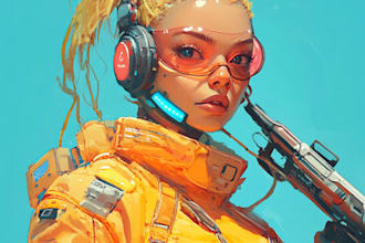 draw sci fi character illustration or sci fi character art