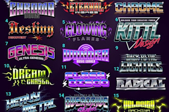 design a custom chrome metallic typographic logo