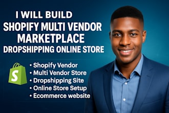 build shopify multi vendor marketplace website dropshipping online store