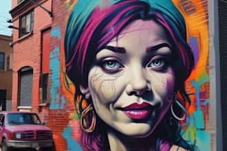 create street graffiti pop art or urban character