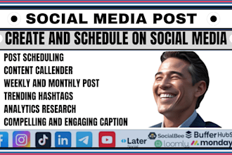 schedule post create content calendar on tiktok facebook instagram weekly monthl