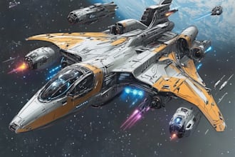 draw spaceship concept art or design a starship or scifi vehicle