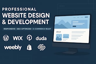 design full website creation for wordpress jimdo godaddy hostinger duda wix tina