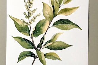 paint a watercolor botanical illustration of plants