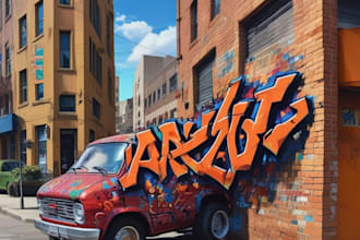 do 90s airbrush graffiti design, airbrush art