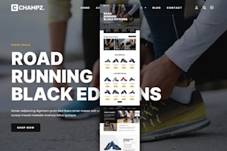 design a professional shopify shoe store, sneaker or footwear website