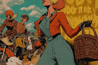 draw a retro vintage comic illustration