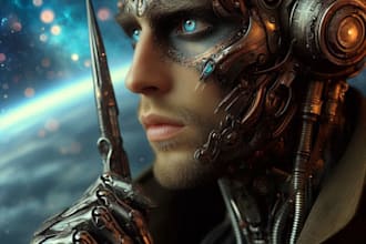 make sci fi fantasy scene concept art illustration
