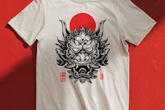 make japanese style or illustration for tshirt merch